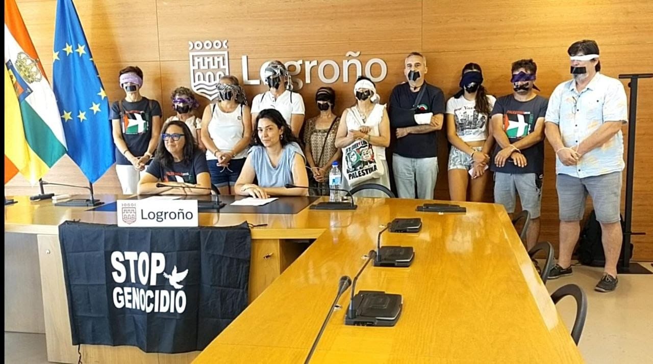 Acampada por Palestina denuncia el blanqueamiento del estado genocida de Israel por el Ayuntamiento de Logroño